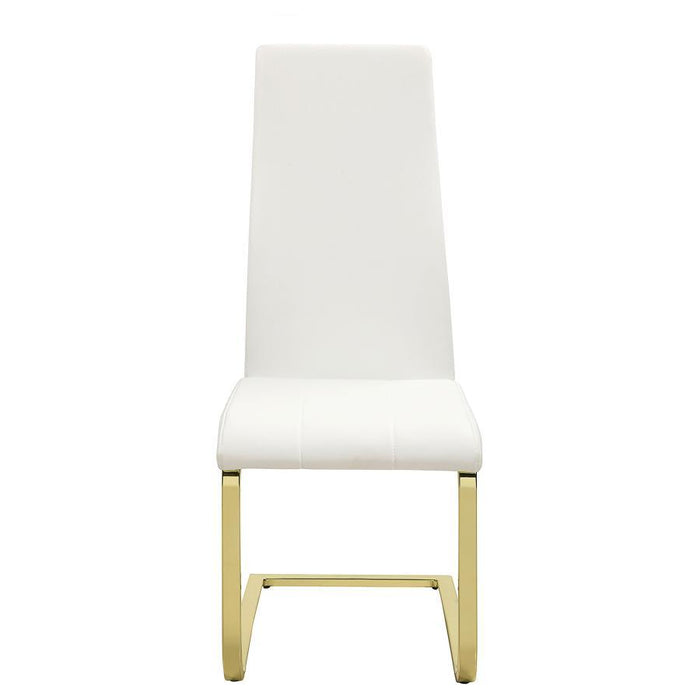 White - Chanel Side Chairs White And Rustic Brass (Set of 4)