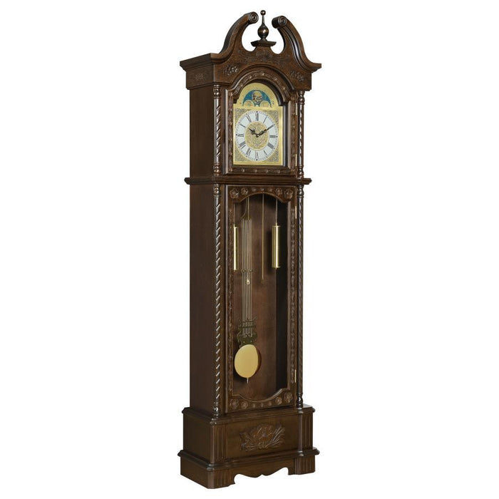 Grandfather Clock With Chime Golden Brown