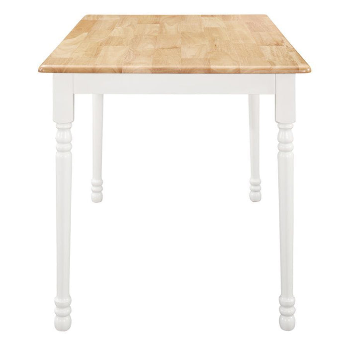 Dinettes: Wood - Rectangle Dining Table Natural Brown And White