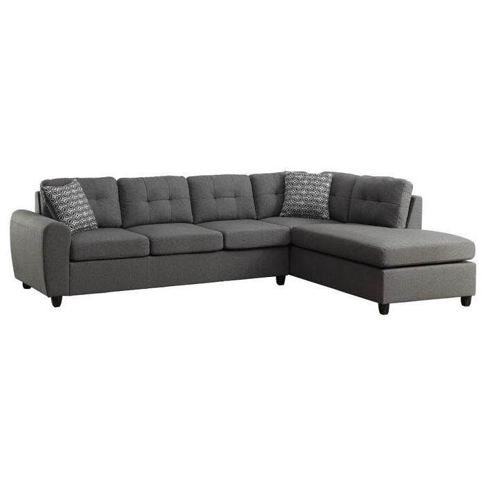 Stonenesse Sectional - Grey - Stonenesse Tufted Sectional Grey