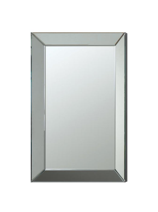 Rectangular Beveled Wall Mirror Silver