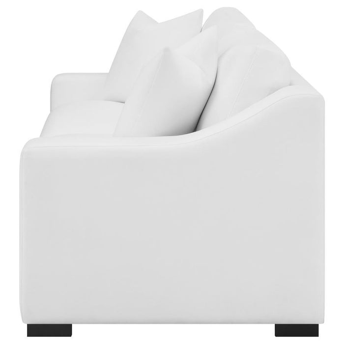 Ashlyn - Upholstered Sloped Arms Sofa - White