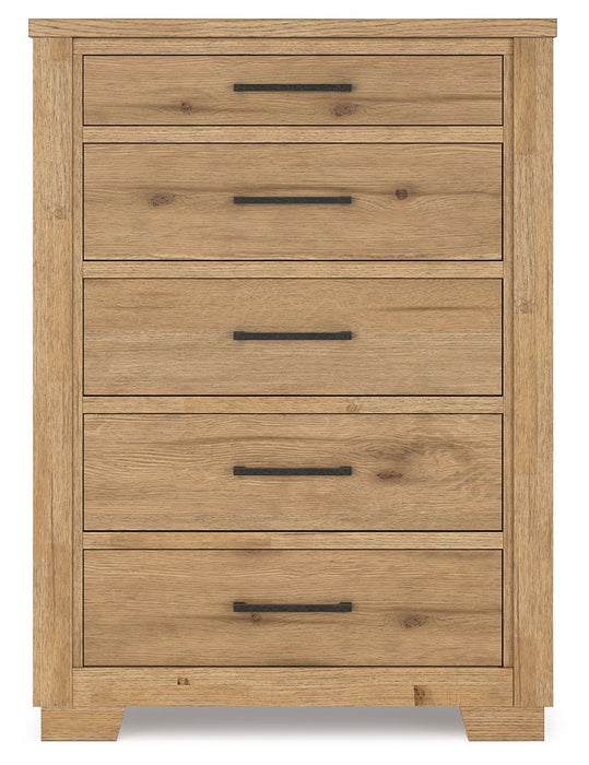 Galliden - Light Brown - Five Drawer Chest