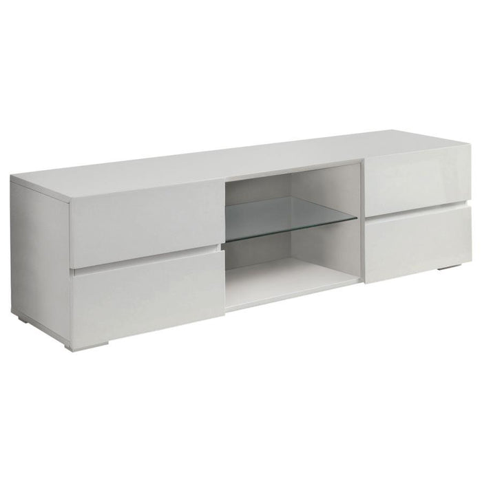 Living Room : Tv Consoles - 4-drawer Tv Console Glossy White