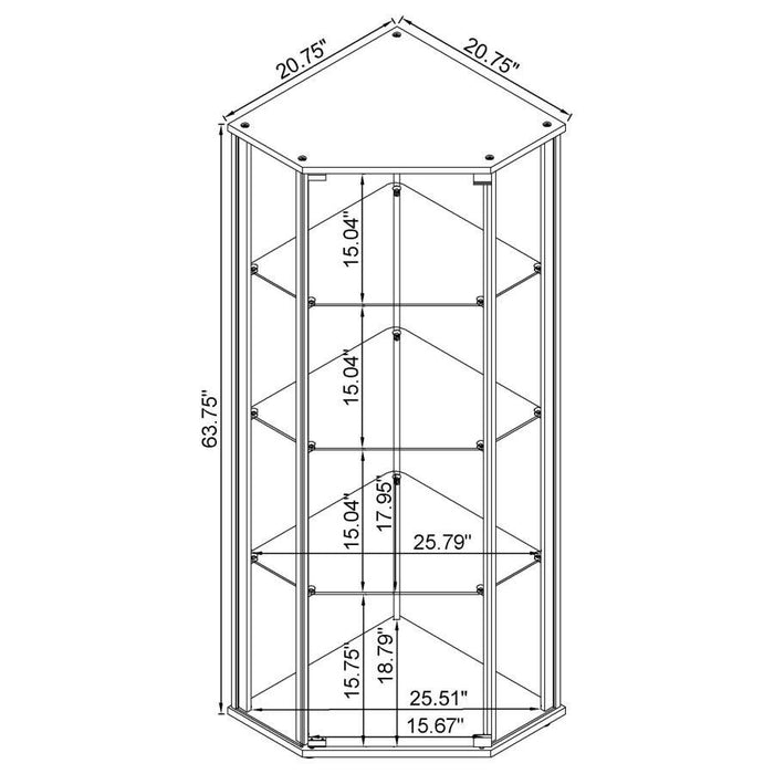 Glass Shelf Curio Cabinet Clear And Black