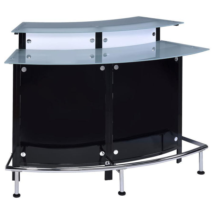 Bar Units: Contemporary - Glass Top Bar Unit Black