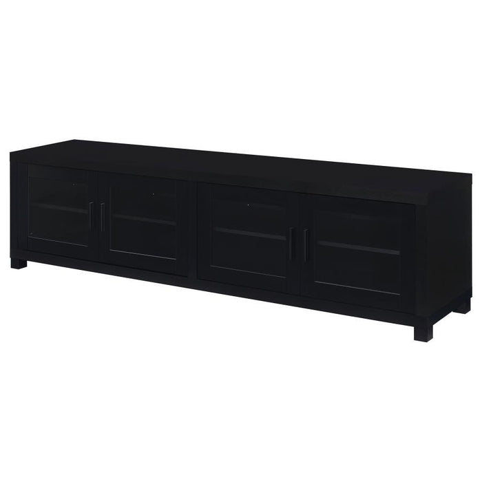 Jupiter - 4-Door 79" TV Stand Media Console With Framed Glass Panels - Black