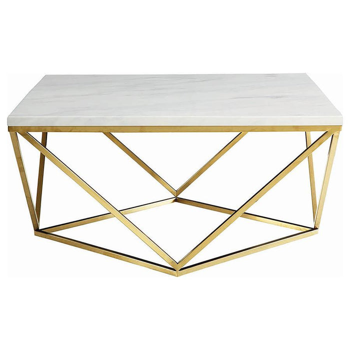 Square Coffee Table White And Gold