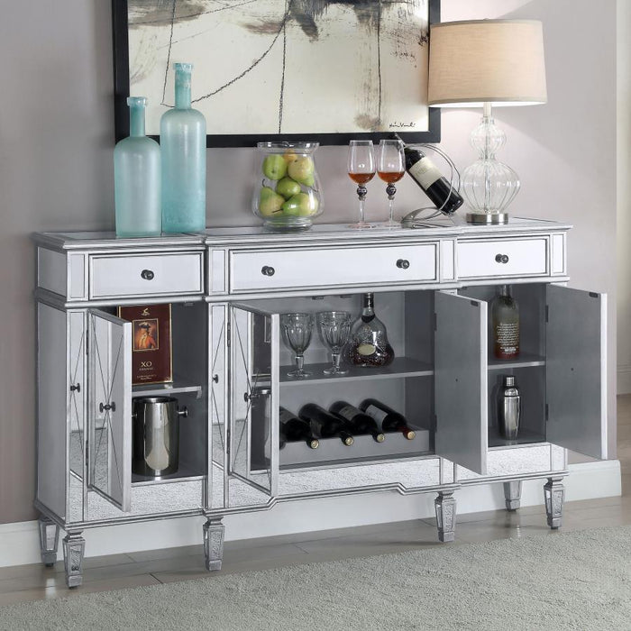 4-door Wine Cabinet Clear Mirror