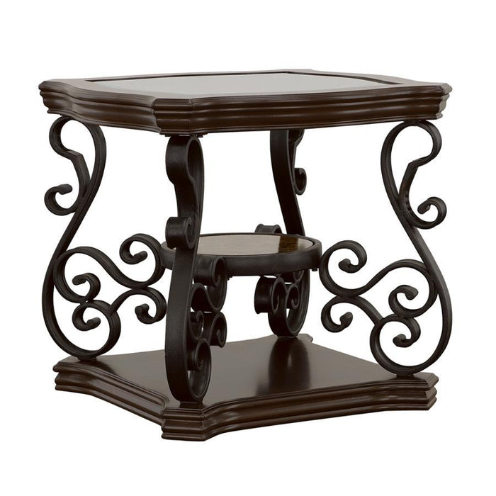 Living Room :traditional Occasional Tables - Sir Rawlinson End Table Deep Merlot And Clear