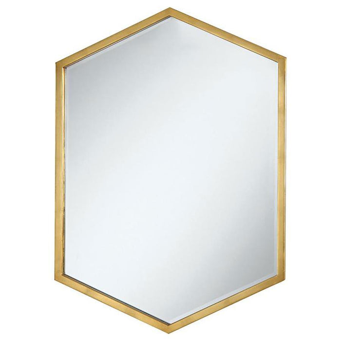 Hexagon Shaped Wall Mirror Gold