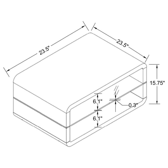 Living Room: Glass Top Occasional Tables - Modern White End Table