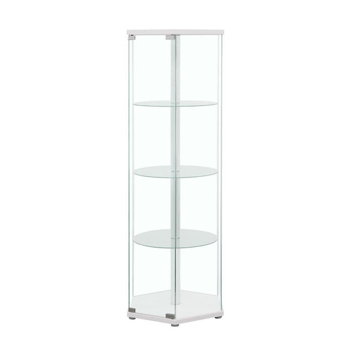 Zahavah - 4-shelf Hexagon Shaped Curio Cabinet