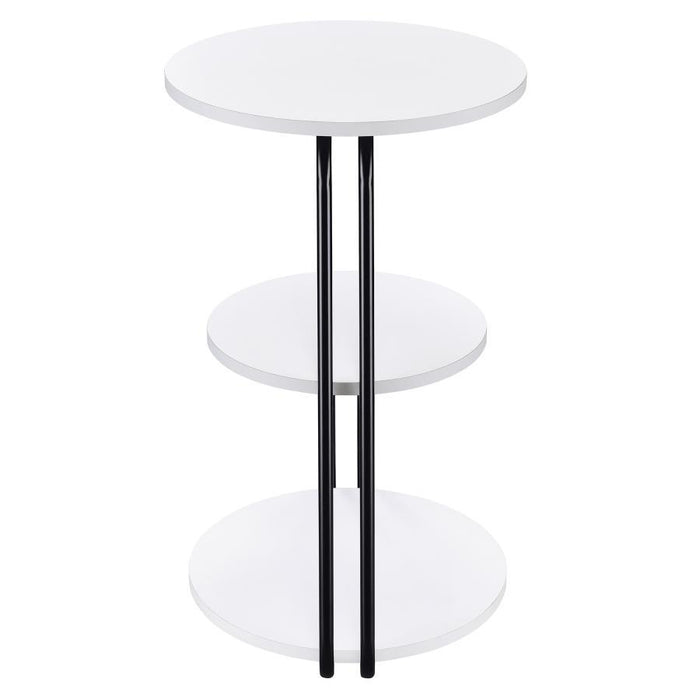 Hilly - 3-Tier Round Side Table - White And Black