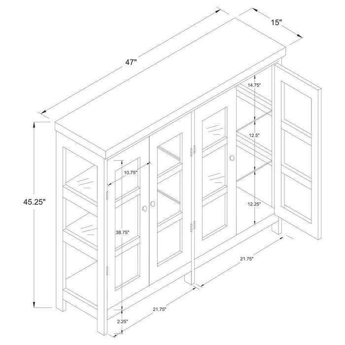 4-door Display Accent Cabinet White