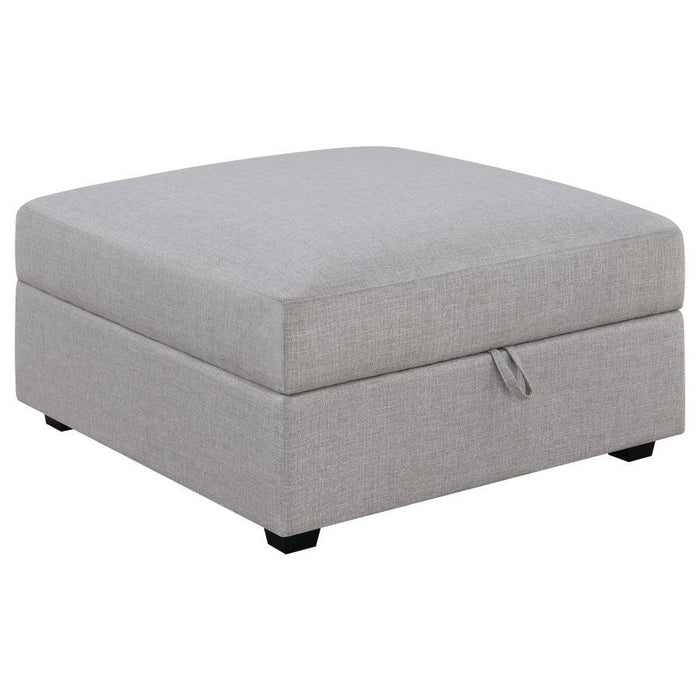 Grey - Cambria Square Storage Ottoman Grey