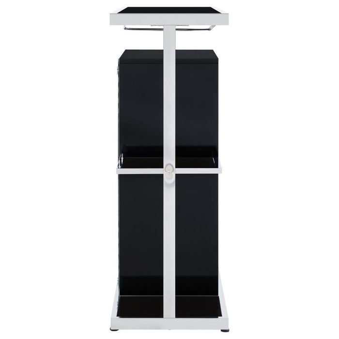 2-tier Bar Unit Glossy Black And White