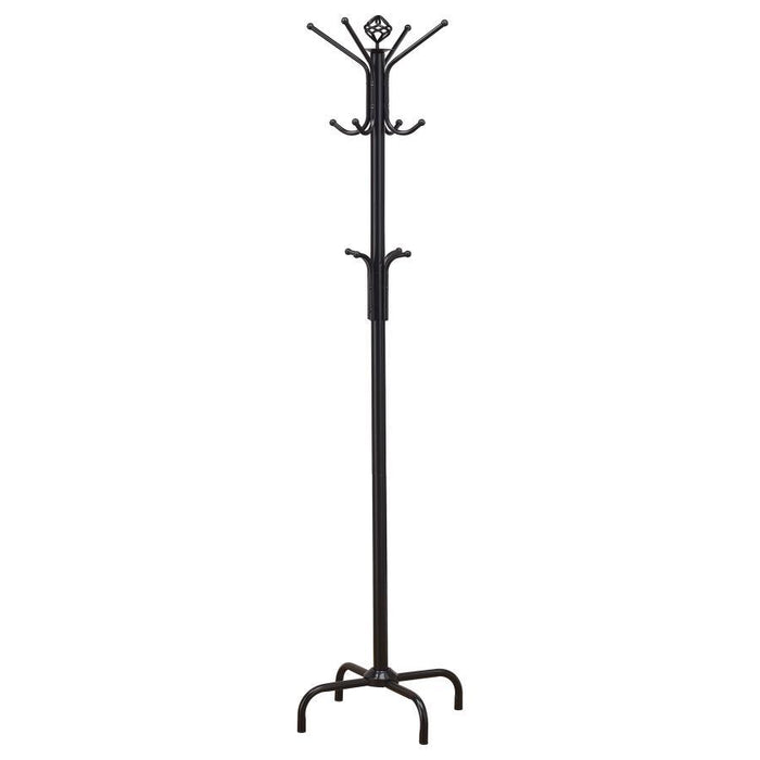 12-hook Coat Rack Black