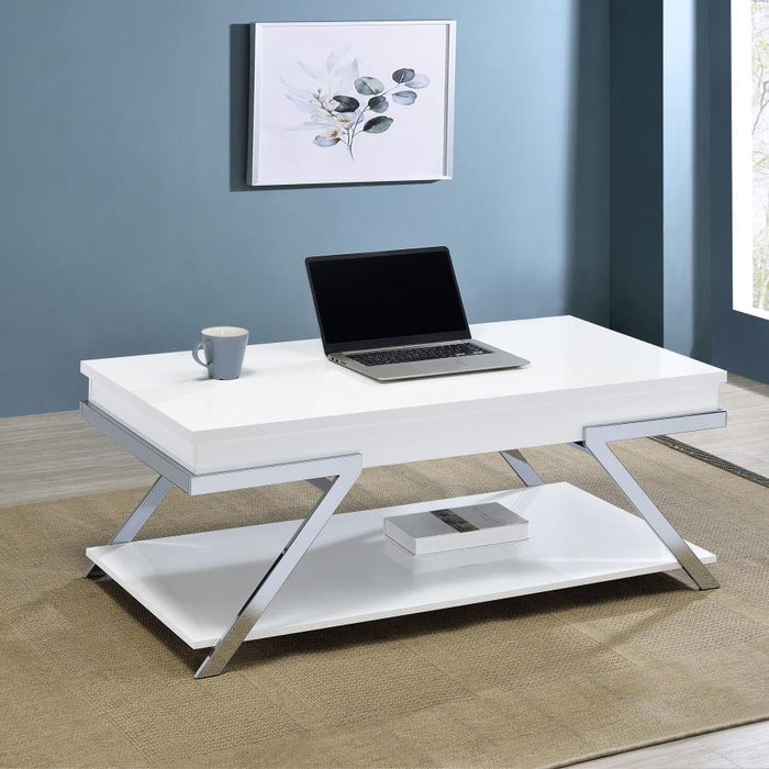 Marcia - Lift Top Coffee Table - White High Gloss