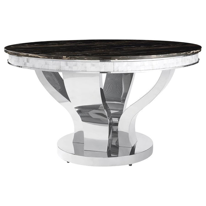 Anchorage Round Dining Table Chrome And Black