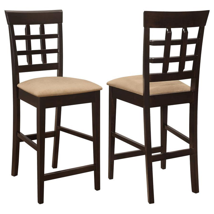 Gabriel Collection - Tan - Upholstered Counter Height Stools Cappuccino And Tan (Set of 2)