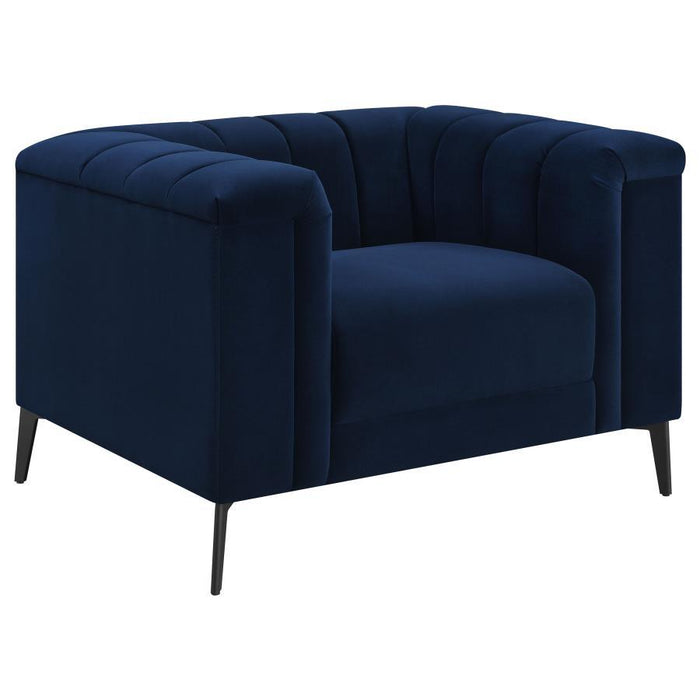 Blue - Chalet Tuxedo Arm Chair Blue