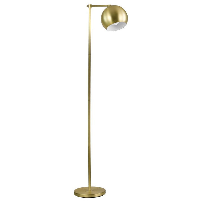 1-light Dome Shade Floor Lamp Brass