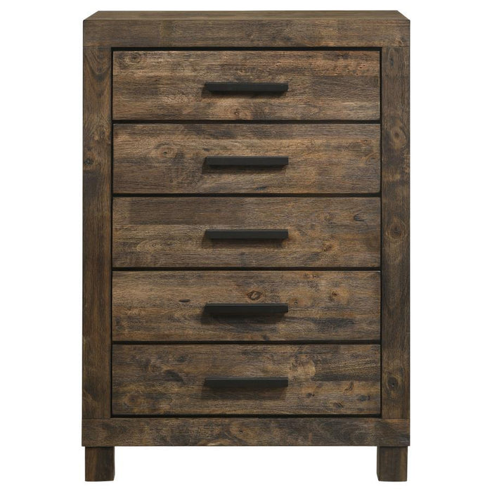 Woodmont Collection - Woodmont 5-drawer Chest Rustic Golden Brown