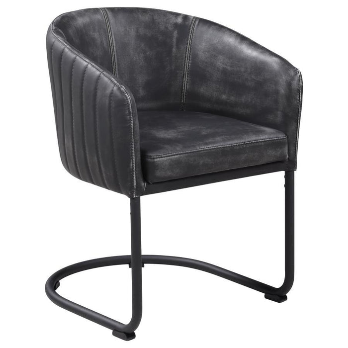 Anthracite - Aviano Upholstered Dining Chair Anthracite And Matte Black