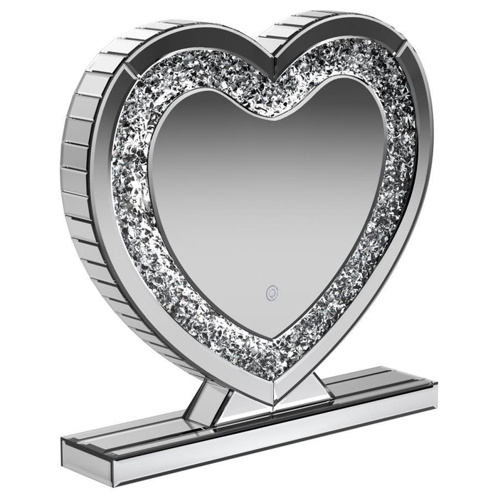 Heart Shape Table Mirror Silver