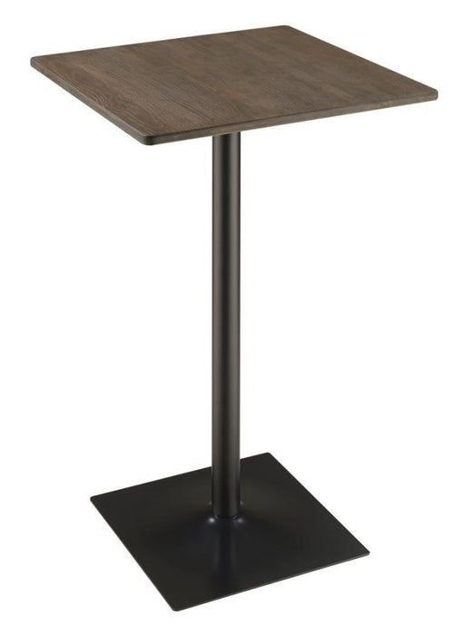 Square Bar Table Dark Elm And Matte Black