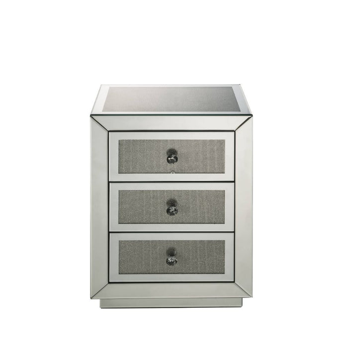 Lavina - Accent Table - Mirrored & Faux Diamonds - 26"