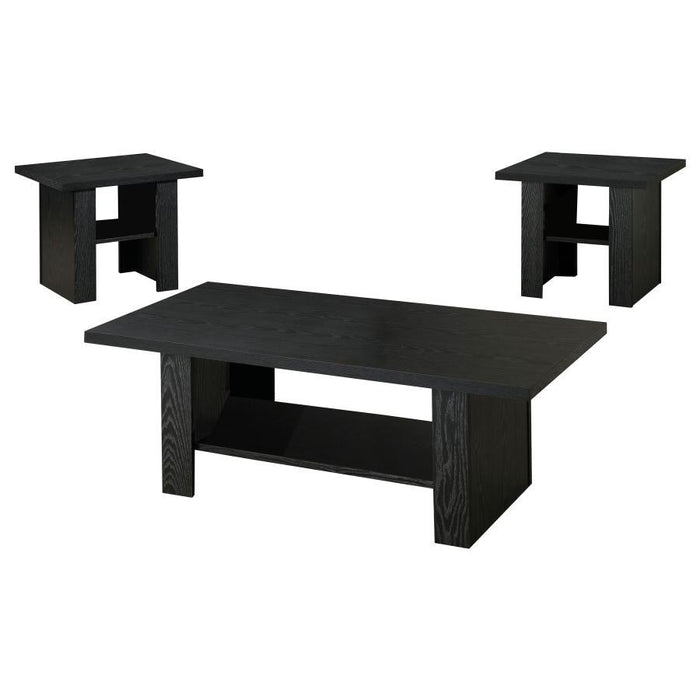 Living Room : Occasional Sets - 3-piece Occasional Table Set Black Oak