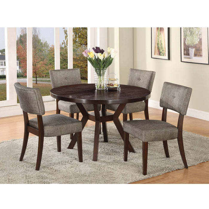 Drake - Side Chair (Set of 2) - Gray Fabric & Espresso