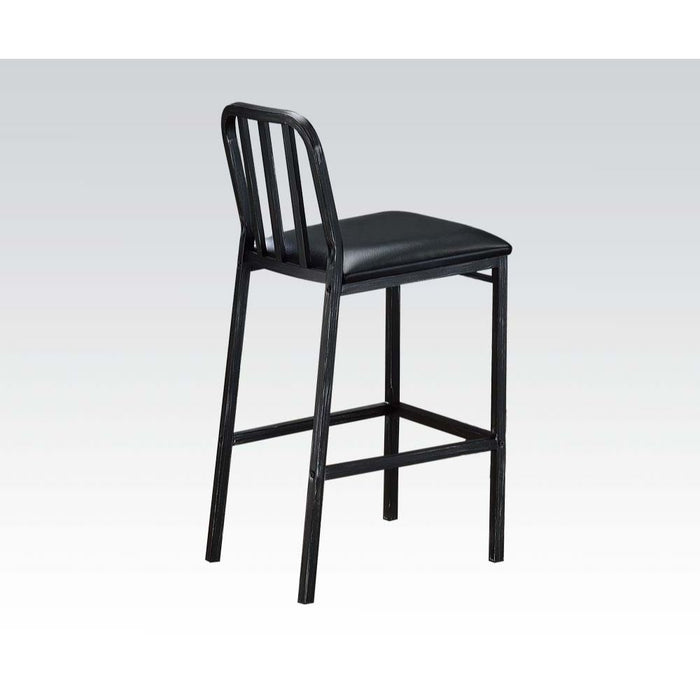 Jodie - Bar Chair (Set of 2) - Black PU & Antique Black