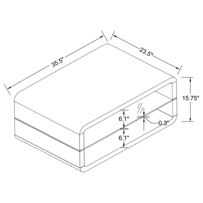 Living Room: Glass Top Occasional Tables - Modern White Coffee Table