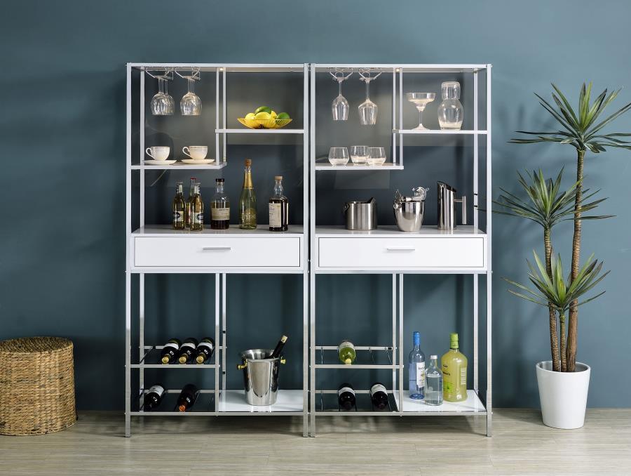 Figueroa - Wine Cabinet - White And Silver