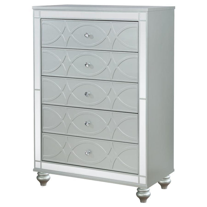 Gunnison Collection - Gunnison 5-drawer Chest Silver Metallic