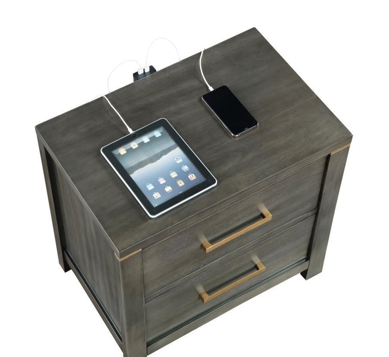 Kieran - 2-Drawer Nightstand - Gray