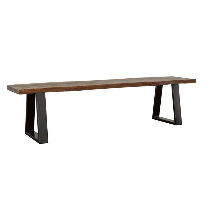 Ditman Live Edge Dining Bench Grey Sheessam And Black