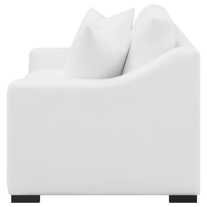 Ashlyn - Upholstered Sloped Arms Loveseat - White