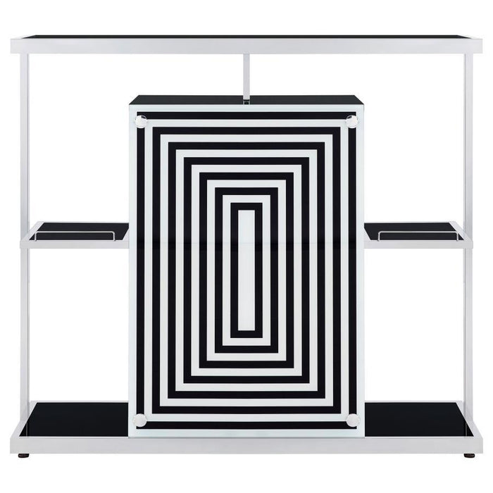 2-tier Bar Unit Glossy Black And White