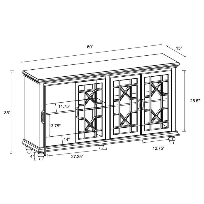 N/a - 4-door Accent Cabinet Black