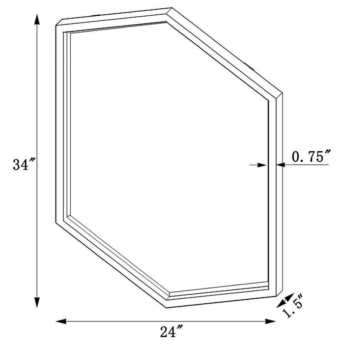 Hexagon Shaped Wall Mirror Gold