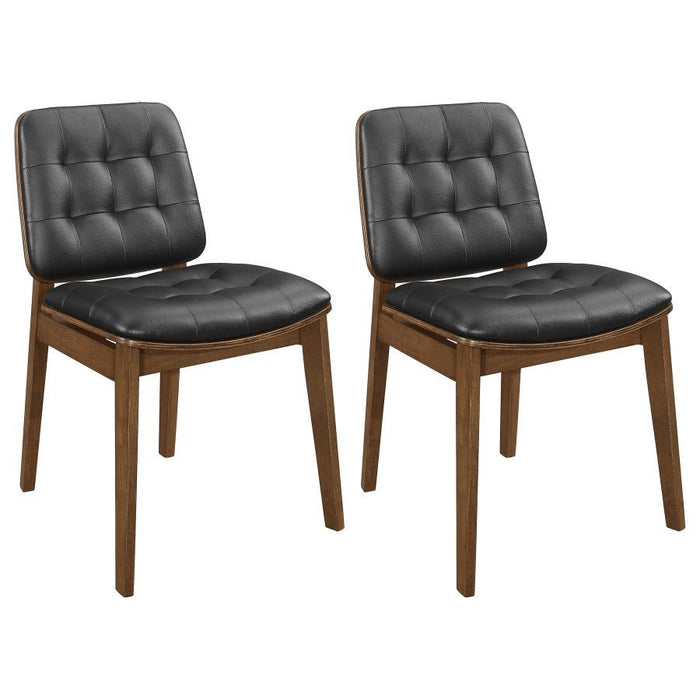 Redbridge Collection - Redbridge Tufted Back Side Chairs Natural Walnut And Black (Set of 2)