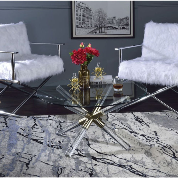 Kalani - Coffee Table - Gold/Clear Acrylic & Clear Glass