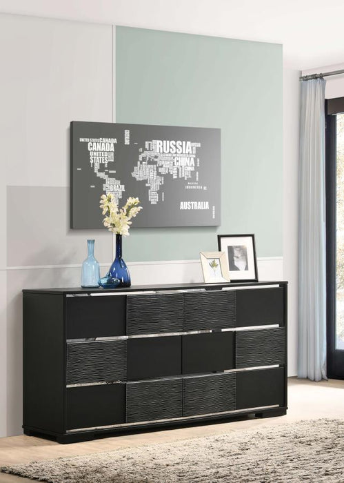 Blacktoft Collection - Blacktoft 6-drawer Dresser Black