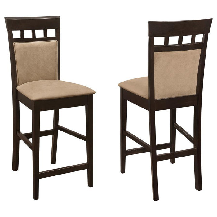 Gabriel Collection - Tan - Upholstered Counter Height Stools Cappuccino And Tan (Set of 2)