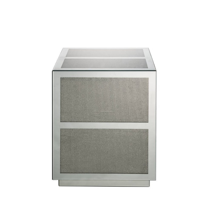 Lavina - End Table - Mirrored & Faux Diamonds