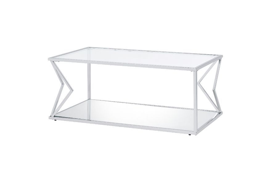 Virtue - Coffee Table - Clear Glass & Chrome Finish